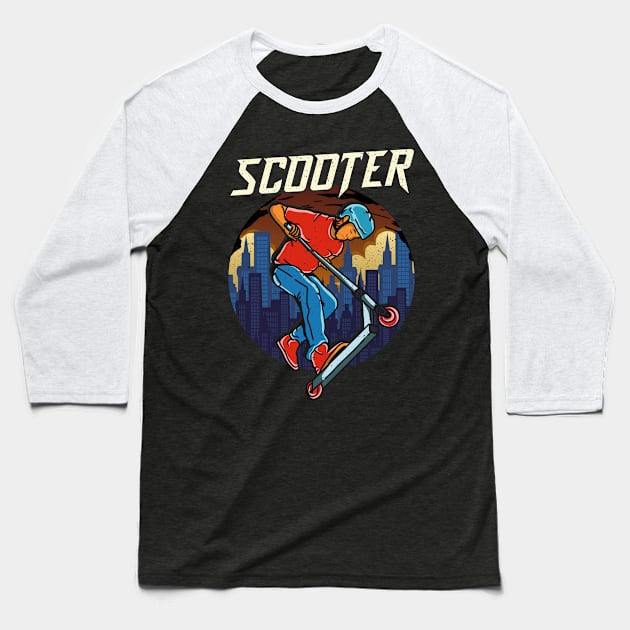 Cute & Funny Scooter Obsessed Scootering Baseball T-Shirt by theperfectpresents